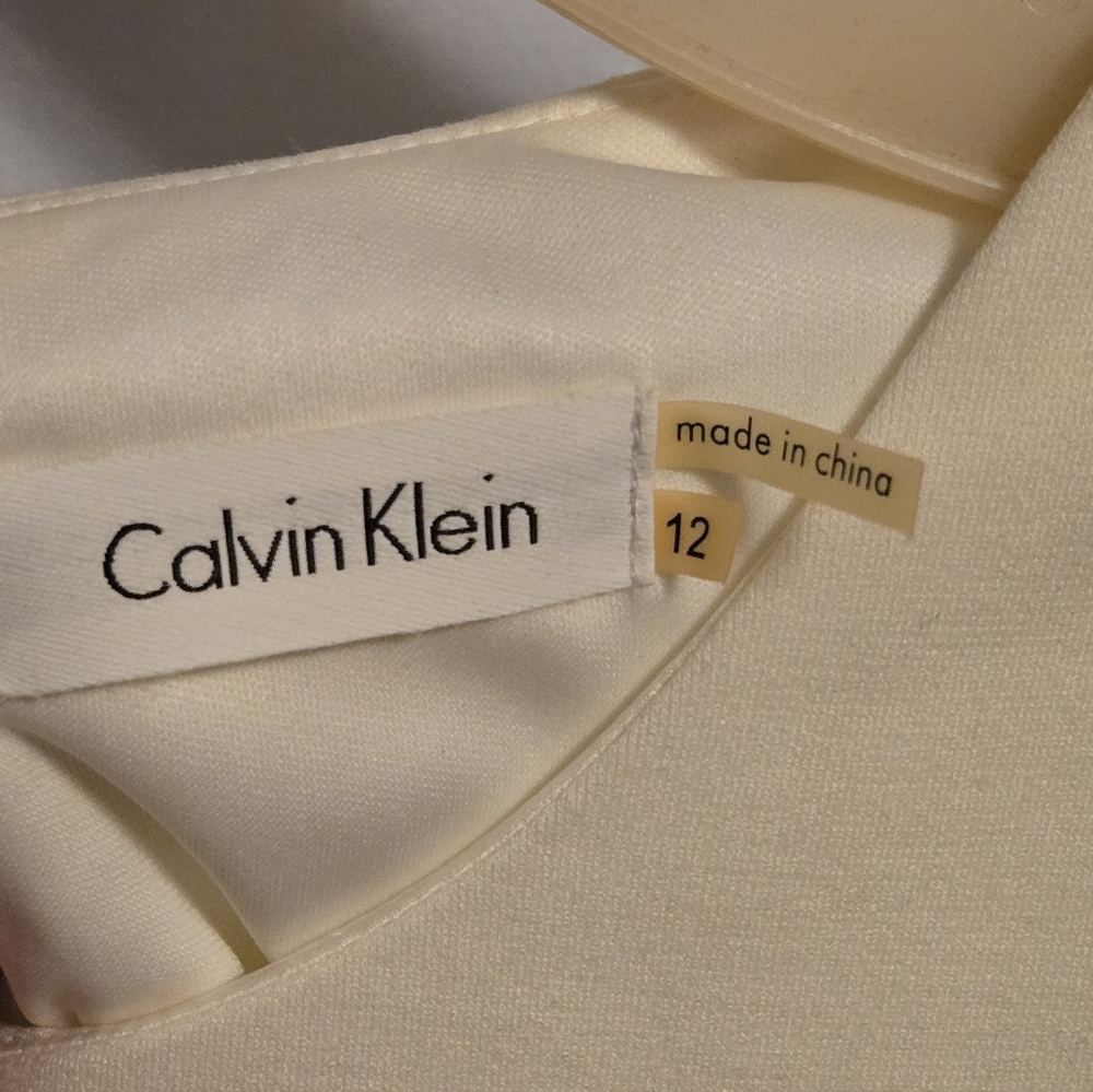 Calvin Klein Ivory Striped Mini Dress - Picture 2 of 12